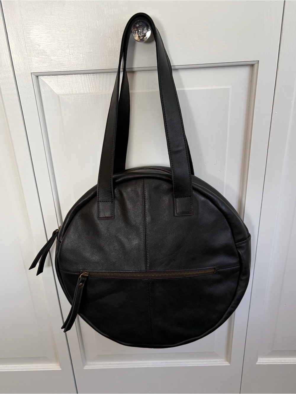 Juan Jo Black leather Round Bag - Picture 3 of 10